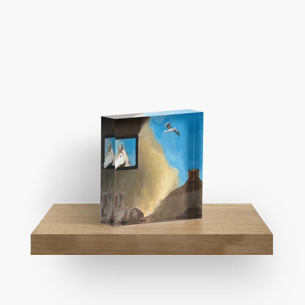 Horse and Child Children's book illustration Acrylic Block