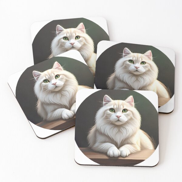 Item preview, white magestic cat sticker cute designed and sold by FriedGummyBears.