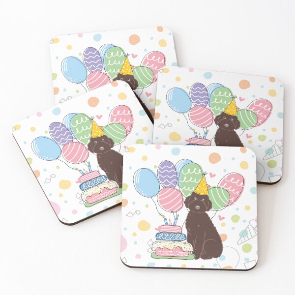 Item preview, Chocolate Aussiedoodle Aussie Doodle Dog Birthday Party designed and sold by Lulupainting.