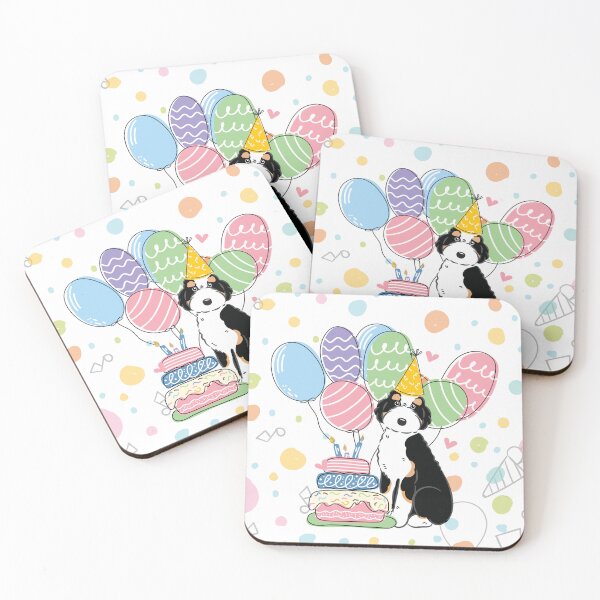 Item preview, Black Tricolor Aussiedoodle Aussie Doodle Dog Birthday Party designed and sold by Lulupainting.