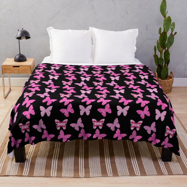 Item preview, Pink Butterflies on Black designed and sold by BeJolley.