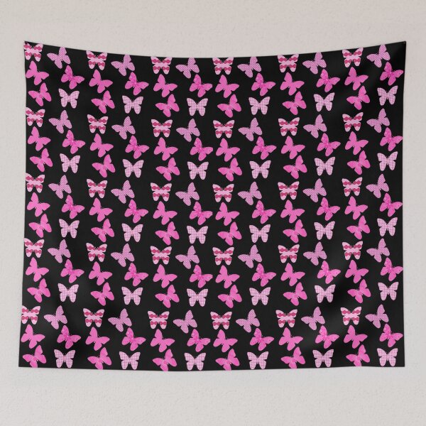Item preview, Pink Butterflies on Black designed and sold by BeJolley.