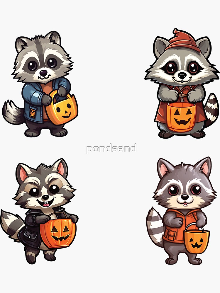 Raccoon Pack Sticker for Sale by lmmanning