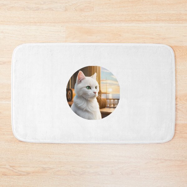 Item preview, white cat sticker cute  designed and sold by FriedGummyBears.