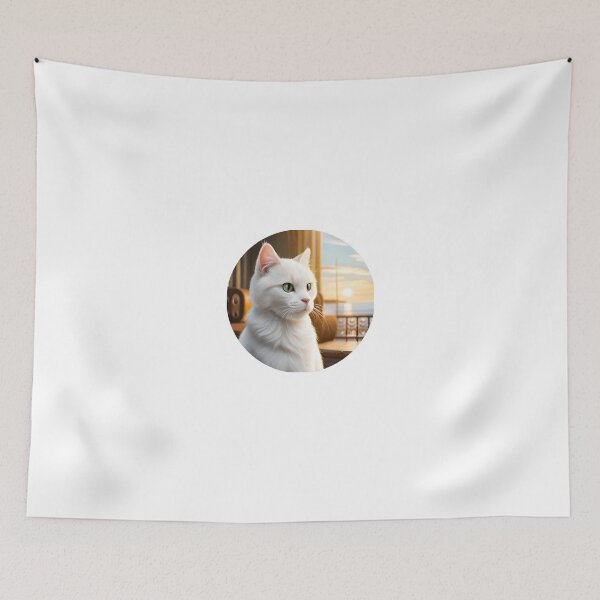 Item preview, white cat sticker cute  designed and sold by FriedGummyBears.