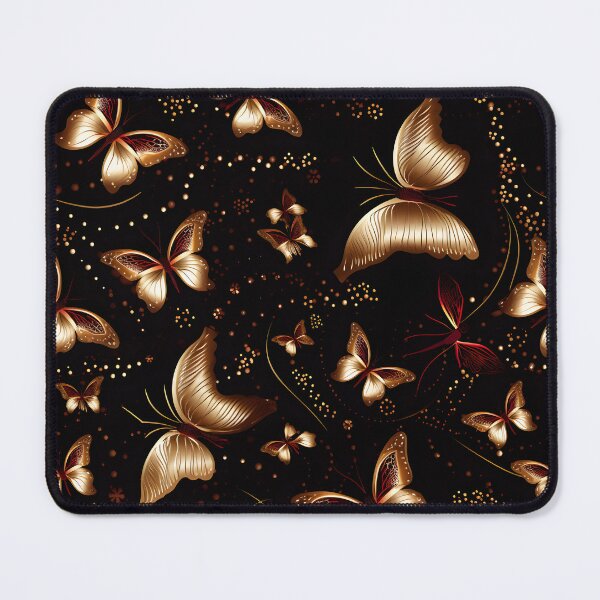 Item preview, Opulent Elegance: Goldleaf Glitter Butterfly and Snowflake Seamless Pattern designed and sold by AlienSkinEyes.