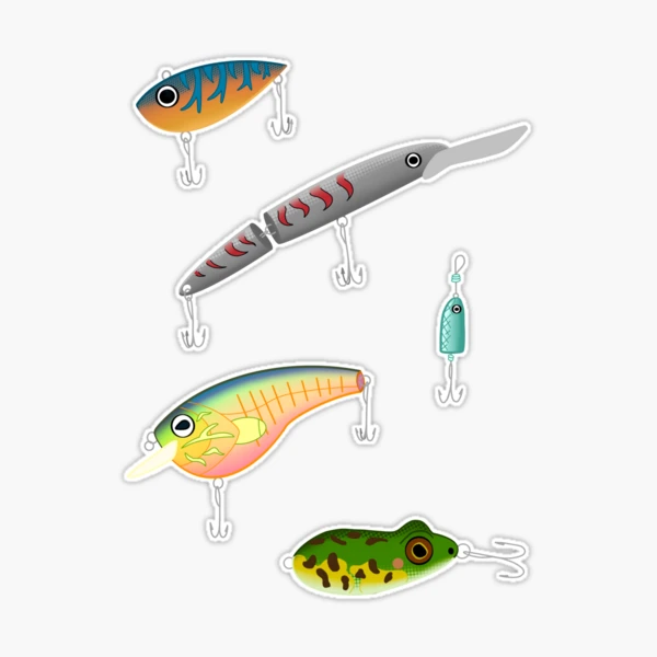 10 Fishing Lures 2 Sticker for Sale by aajfishing