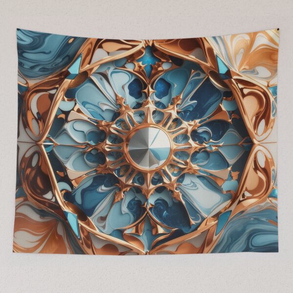 Item preview, Ethereal Fusion: Kaleidoscopic Marvel on Luxe Marble designed and sold by sadsapiens.