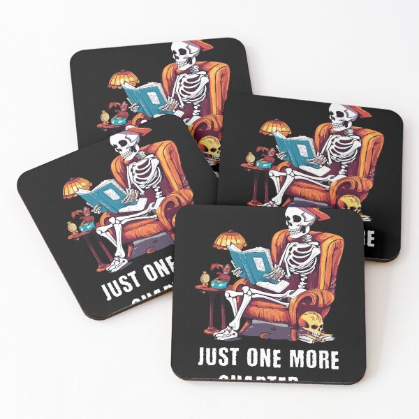 Item preview, Just one more chapter skeleton reading Halloween designed and sold by Hugo Bloke.