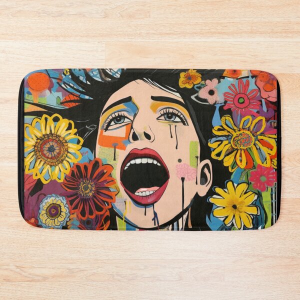 Item preview, SHE SINGS IN FLOWERS ABSTRACT ART OF FACE AND FLOWERS Midjourney Ai designed and sold by davidjulie.