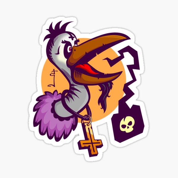 Black metal crow Sticker