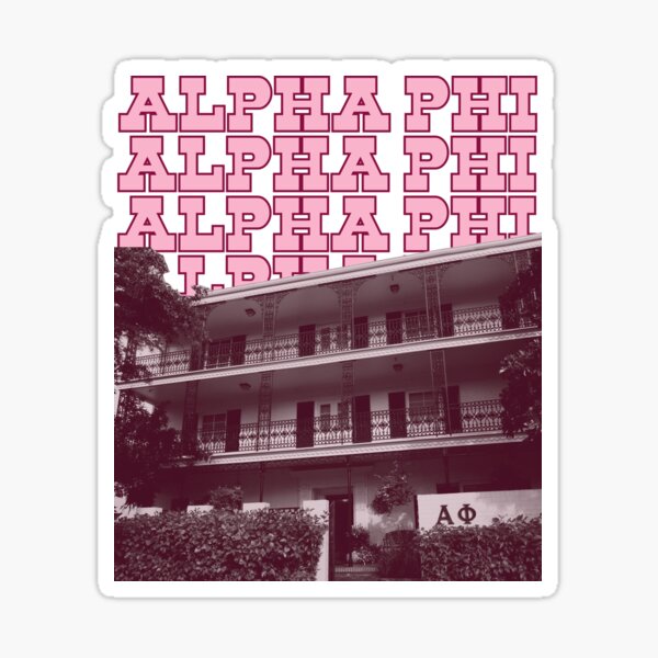 Alpha Phi Pink With White Border Letter Sticker 