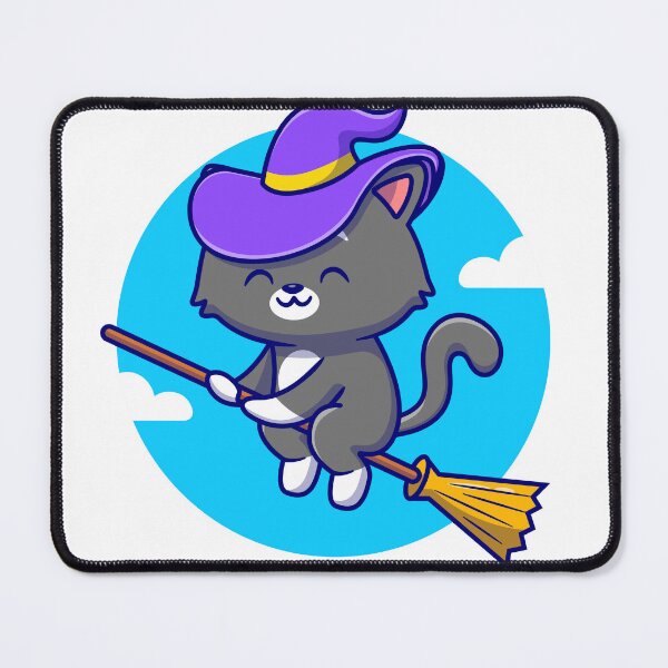 Item preview, Whimsical Journey: Cute Witch Cat on a Magic Broom designed and sold by hjian8219.