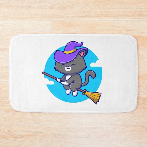 Item preview, Whimsical Journey: Cute Witch Cat on a Magic Broom designed and sold by hjian8219.