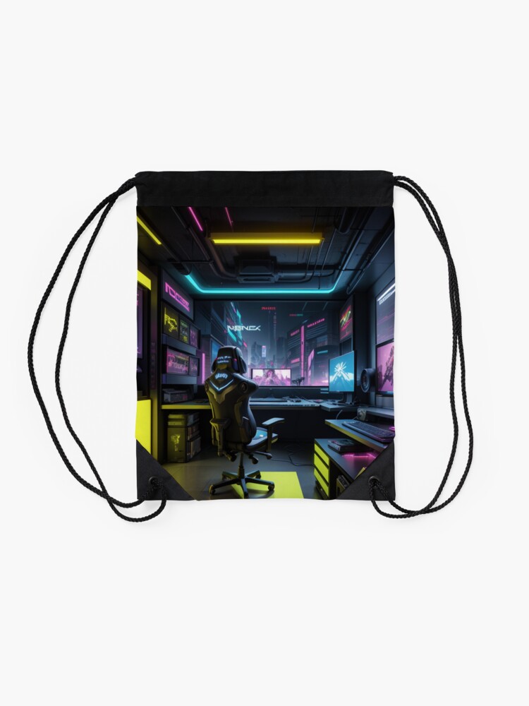 Cyberpunk Gaming Room Set Up Sticker for Sale by Padilla Designs And Art