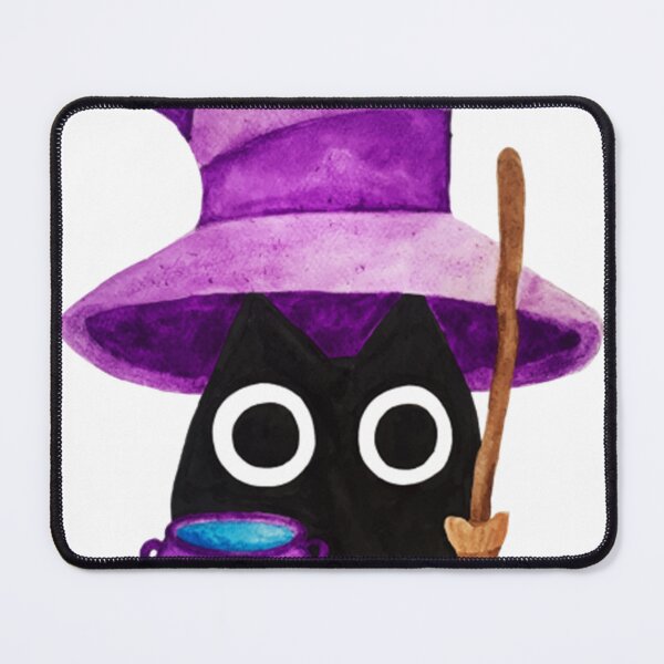 Item preview, Witchy Black Cat With A Big Purple Hat Watercolor  designed and sold by AmyBHale.
