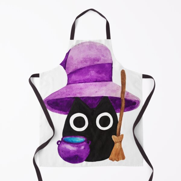 Item preview, Witchy Black Cat With A Big Purple Hat Watercolor  designed and sold by AmyBHale.
