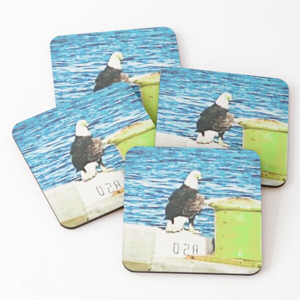 Item preview, Bald Eagle sitting On Pier In Cape Canaveral, FL designed and sold by rayan-hoppzz.