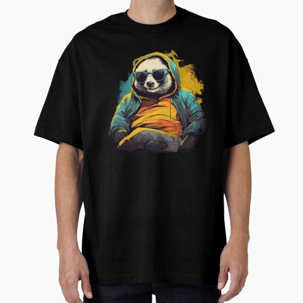Relaxing Panda With Sunglasses Oversized T-Shirt