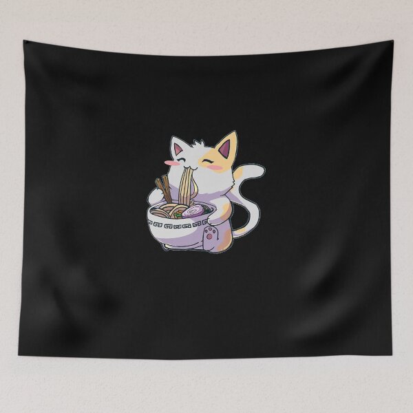 Artikelvorschau, Cute Cat Eating Ramen Kawaii   entworfen und verkauft von ArtRupp.