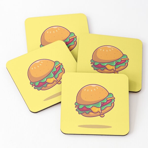 Item preview, Cheesy Delight: Cartoon Burger Icon Illustration designed and sold by hjian8219.