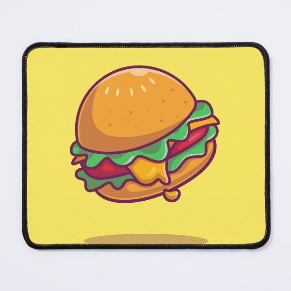 Item preview, Cheesy Delight: Cartoon Burger Icon Illustration designed and sold by hjian8219.