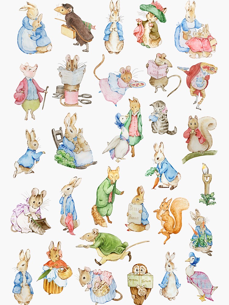 Set of 8 Miniature Bells - Beatrix Potter