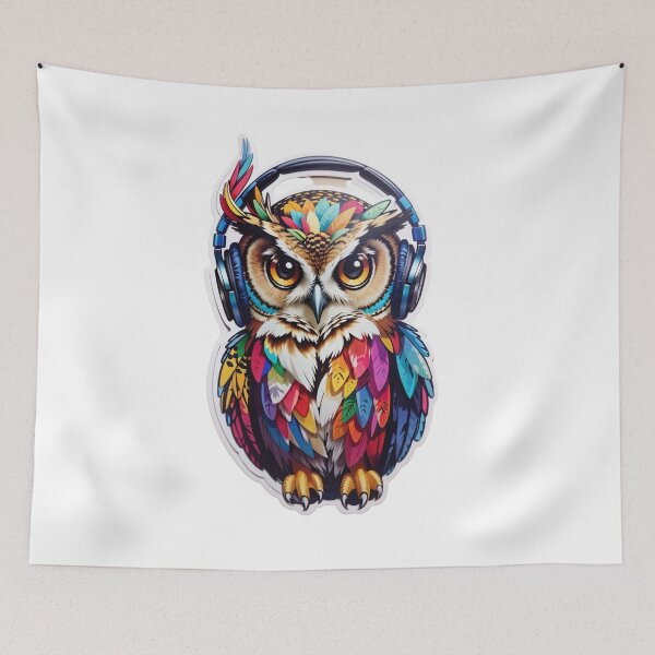 Item preview, Melody of Colors: Kawaii Owl in Musical Harmony designed and sold by irosh madushan.