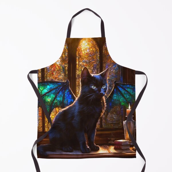 Item preview, A Black Dragon Cat in a Wizard's Study designed and sold by Lava Tigers Art.