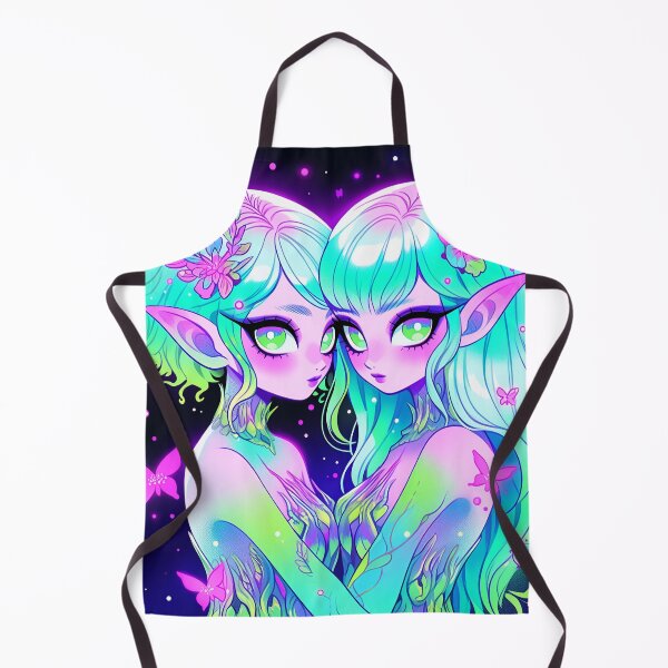 Item preview, Bright Neon Glowing Anime Girl Twins designed and sold by bubblegoth.