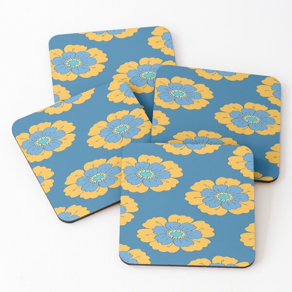 Item preview, yellow flower in blue designed and sold by anieschiefe.