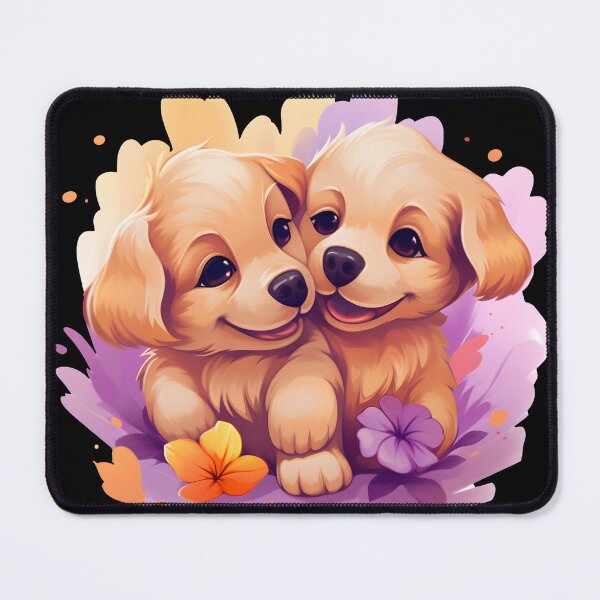 Item preview, Golden Retriever Puppy's with Flowers designed and sold by ARTficiallyAnon.