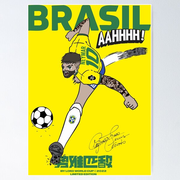  Neymar & Pele Autograph Promo Print - Brazil Legends- Framed  8x10: Posters & Prints