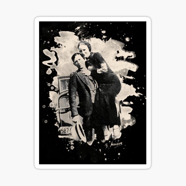 Bonnie Parker - Clyde Chapmion Barrow Glossy Sticker