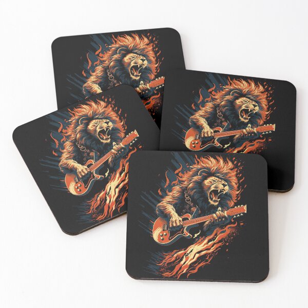 Item preview, Roaring Rhythms Collection: Unleash the Wild with Lion Guitarist Apparel and Homeware designed and sold by ThePurpleMelon.