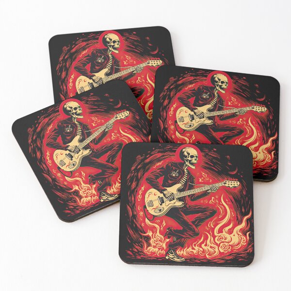 Item preview, Flaming Riffs & Elegance: The Skeleton Rockstar Guitar Collection designed and sold by ThePurpleMelon.