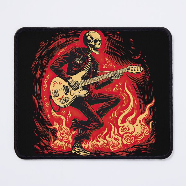 Item preview, Flaming Riffs & Elegance: The Skeleton Rockstar Guitar Collection designed and sold by ThePurpleMelon.