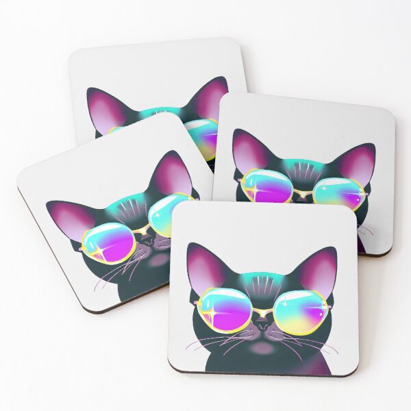 Item preview, Retro Cool Black Cat designed and sold by pocketart2023.