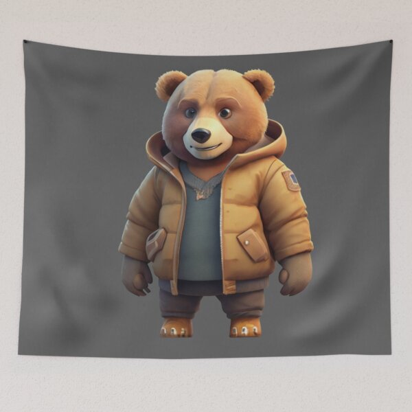 Item preview, Cute Bear - Wearing a jacket designed and sold by positivVibesArt.