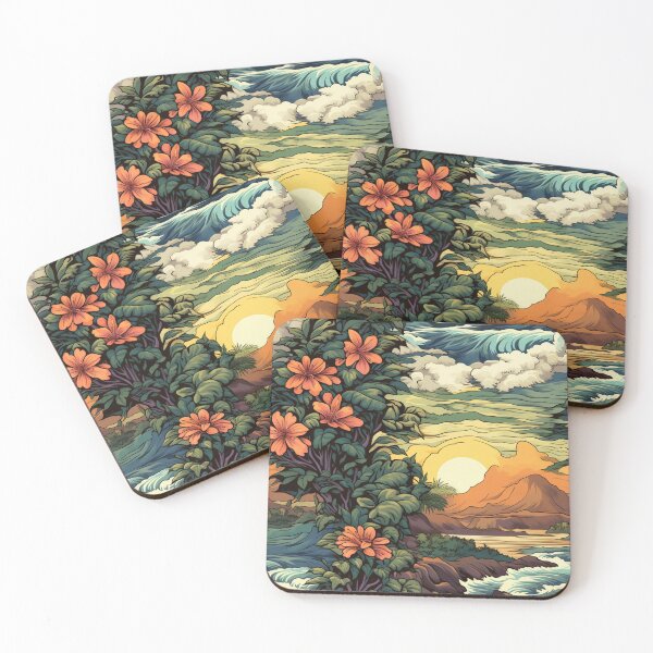 Item preview, Sunset with flowers designed and sold by Snoobstyle.