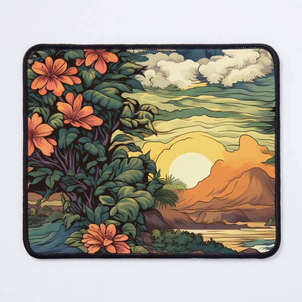 Item preview, Sunset with flowers designed and sold by Snoobstyle.