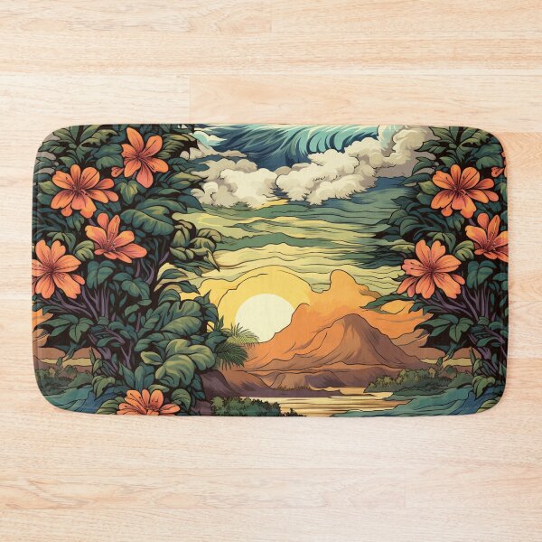 Item preview, Sunset with flowers designed and sold by Snoobstyle.