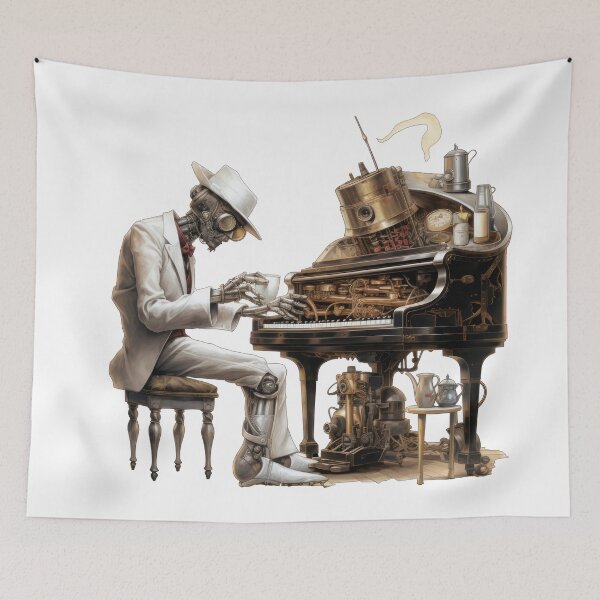 Item preview, Steam Powered Jazz Cafe Band Piano designed and sold by SteamJazzCafe.