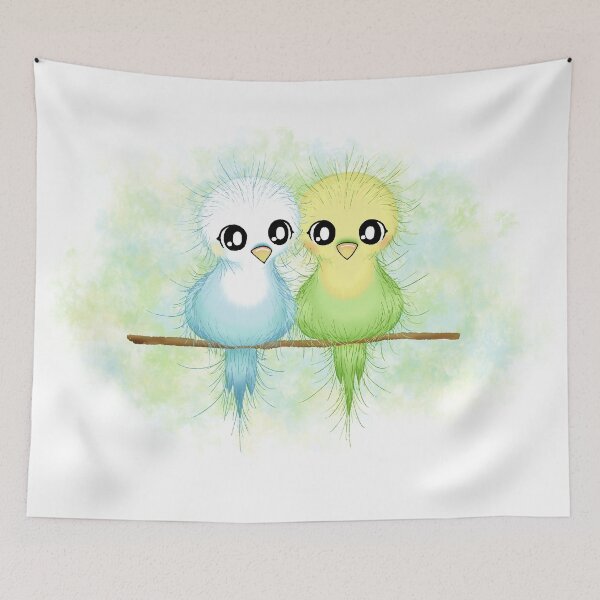 Item preview, cute budgies designed and sold by Pezi-Creation.