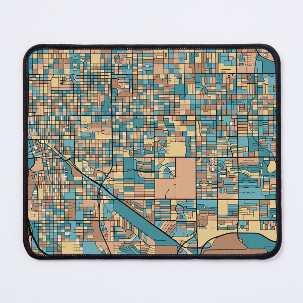 Item preview, Tucson Map Pattern in Mid Century Pastel designed and sold by PatternMaps.