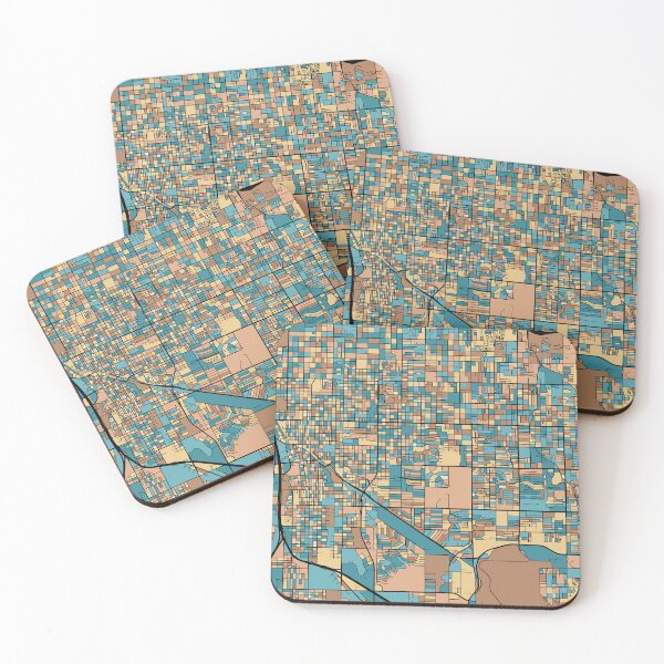 Item preview, Tucson Map Pattern in Mid Century Pastel designed and sold by PatternMaps.