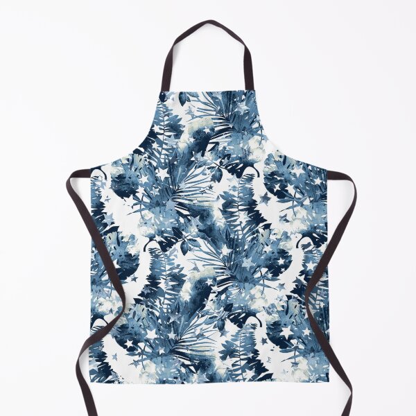 Item preview, leaves, tropical, summer print, swimwear pattern, watercolors, blue, star designed and sold by mintdiamond21.