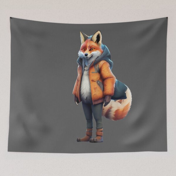Item preview, Cunning Fox - Wearing a jacket designed and sold by positivVibesArt.