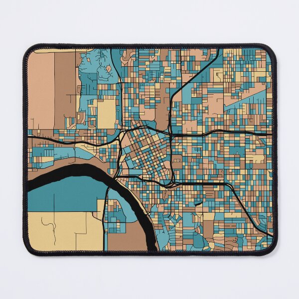 Item preview, Tulsa Map Pattern in Mid Century Pastel designed and sold by PatternMaps.