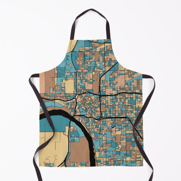 Item preview, Tulsa Map Pattern in Mid Century Pastel designed and sold by PatternMaps.